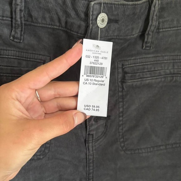 NWT American Eagle Flare Corduroy Women Junior Pants Size 4 Button Fly - Picture 3 of 4